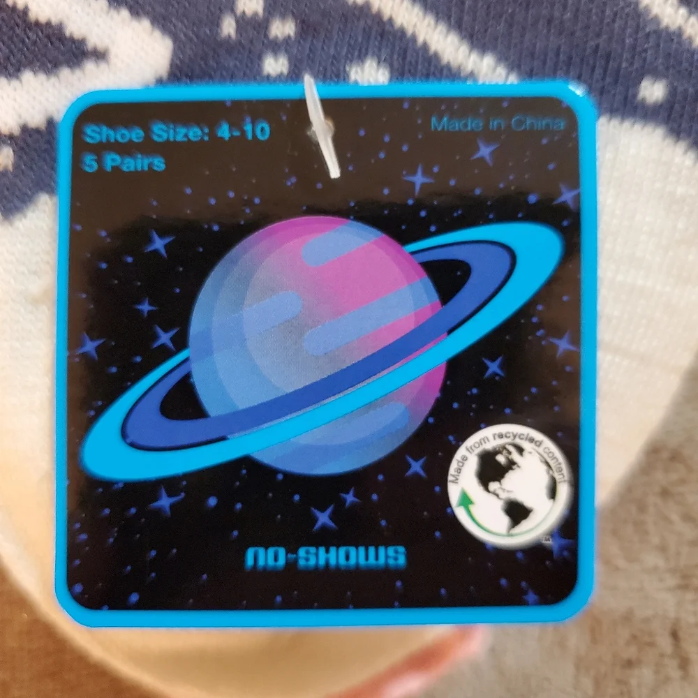 Nasa‎ Moon Socks No Show 5 Pairs